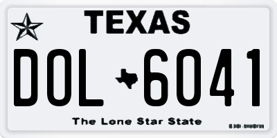 TX license plate DOL6041