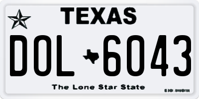 TX license plate DOL6043