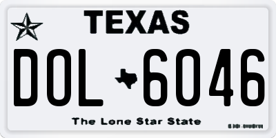 TX license plate DOL6046