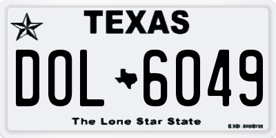TX license plate DOL6049