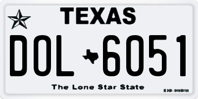 TX license plate DOL6051