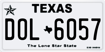 TX license plate DOL6057