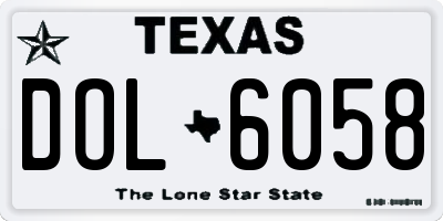 TX license plate DOL6058