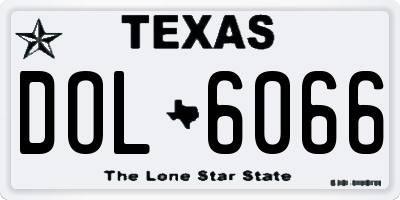 TX license plate DOL6066