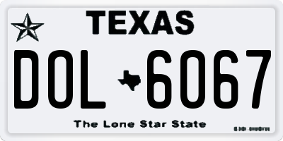 TX license plate DOL6067