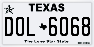 TX license plate DOL6068