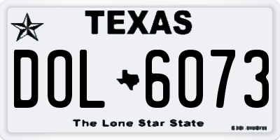 TX license plate DOL6073