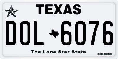 TX license plate DOL6076
