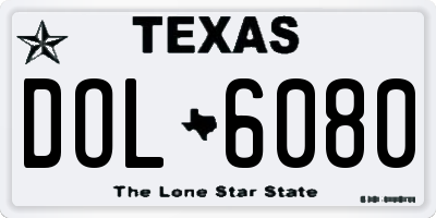 TX license plate DOL6080