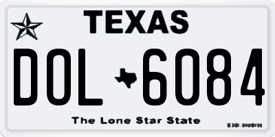 TX license plate DOL6084