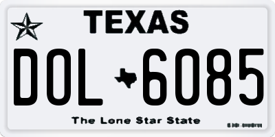 TX license plate DOL6085