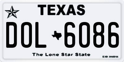 TX license plate DOL6086
