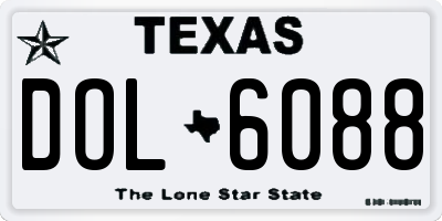TX license plate DOL6088