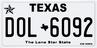 TX license plate DOL6092