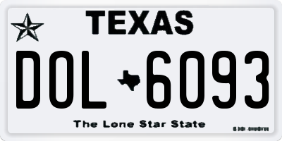 TX license plate DOL6093