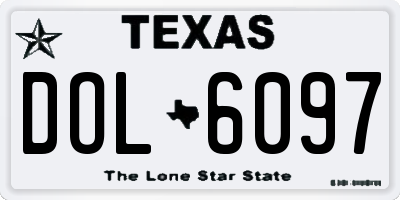 TX license plate DOL6097