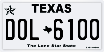 TX license plate DOL6100