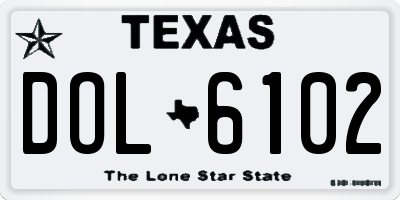 TX license plate DOL6102