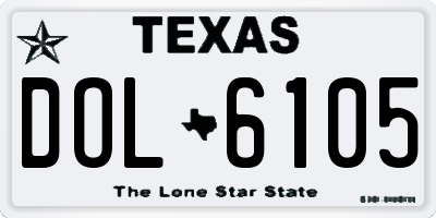 TX license plate DOL6105