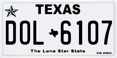 TX license plate DOL6107