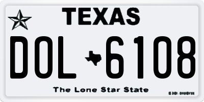 TX license plate DOL6108
