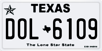 TX license plate DOL6109