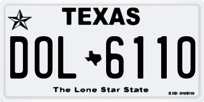 TX license plate DOL6110