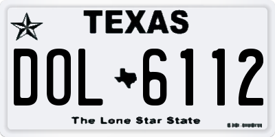 TX license plate DOL6112