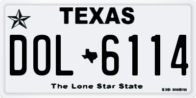 TX license plate DOL6114