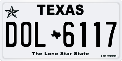 TX license plate DOL6117
