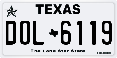 TX license plate DOL6119