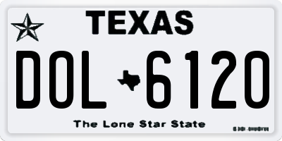 TX license plate DOL6120