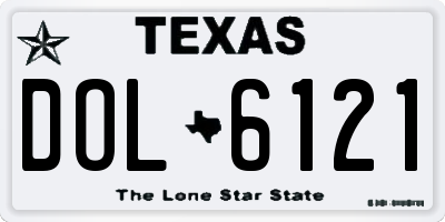 TX license plate DOL6121