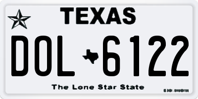 TX license plate DOL6122