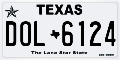 TX license plate DOL6124
