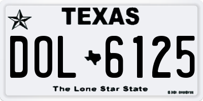 TX license plate DOL6125
