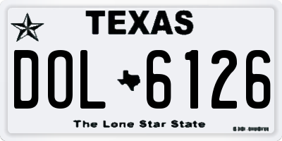 TX license plate DOL6126