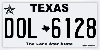 TX license plate DOL6128