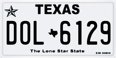 TX license plate DOL6129