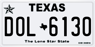 TX license plate DOL6130