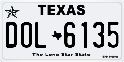 TX license plate DOL6135