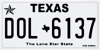 TX license plate DOL6137