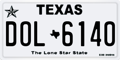 TX license plate DOL6140