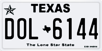 TX license plate DOL6144