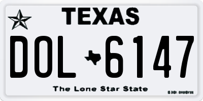 TX license plate DOL6147