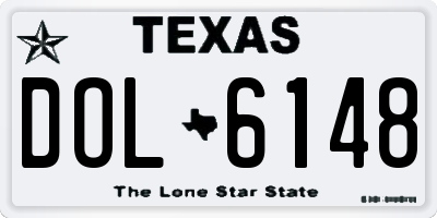 TX license plate DOL6148