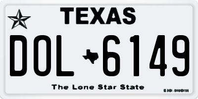 TX license plate DOL6149