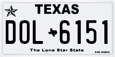 TX license plate DOL6151