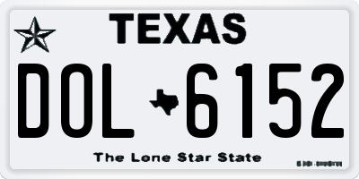 TX license plate DOL6152