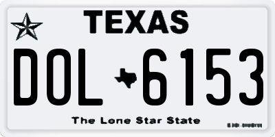 TX license plate DOL6153